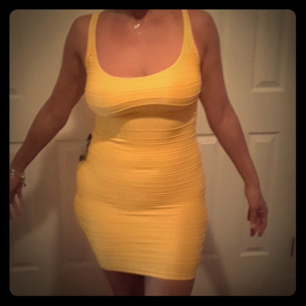 Bebe yellow dress